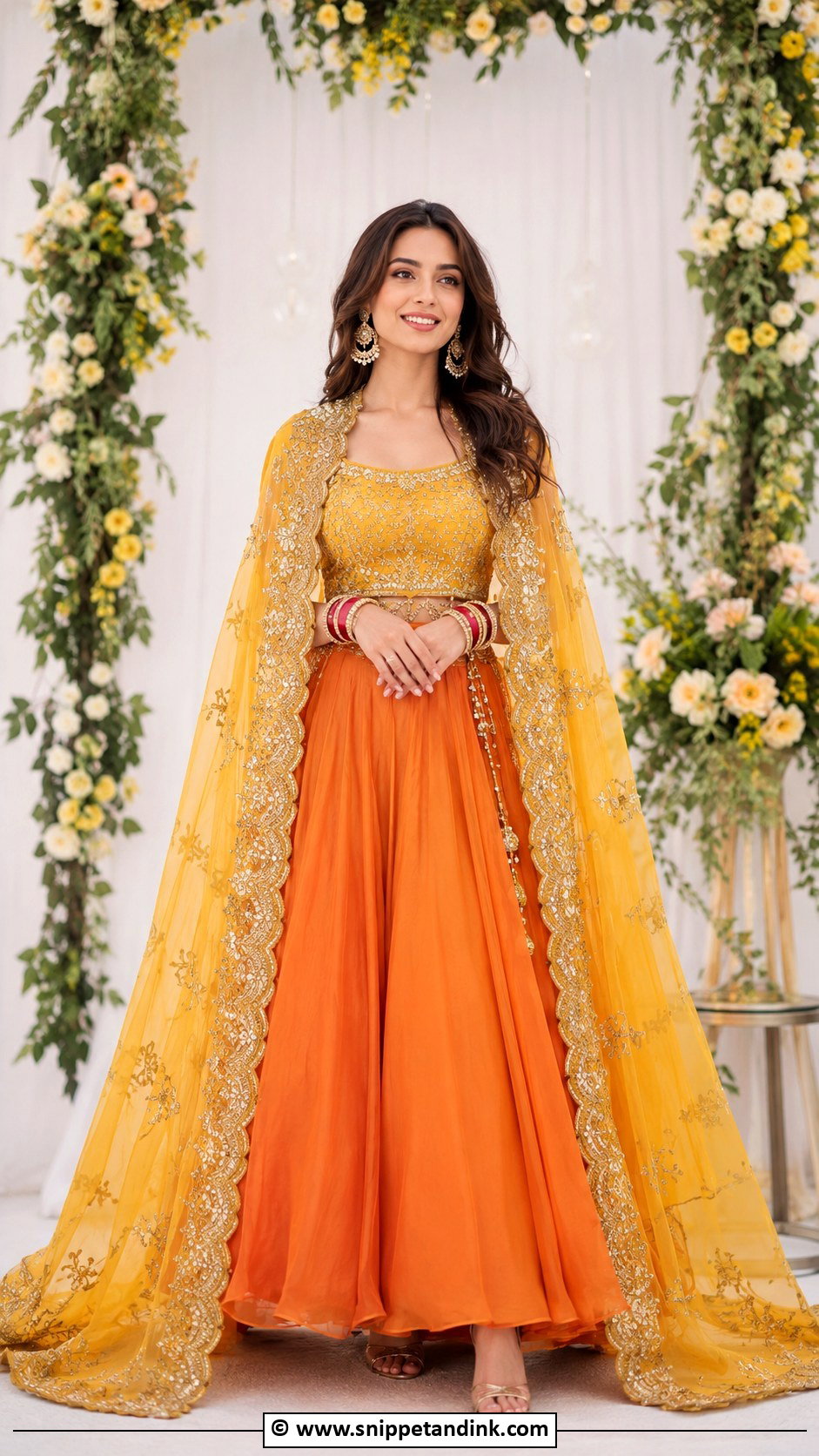 Mehndi Cape Lehenga - Snippet and Ink - 30 Pakistani Mehndi Dress Ideas