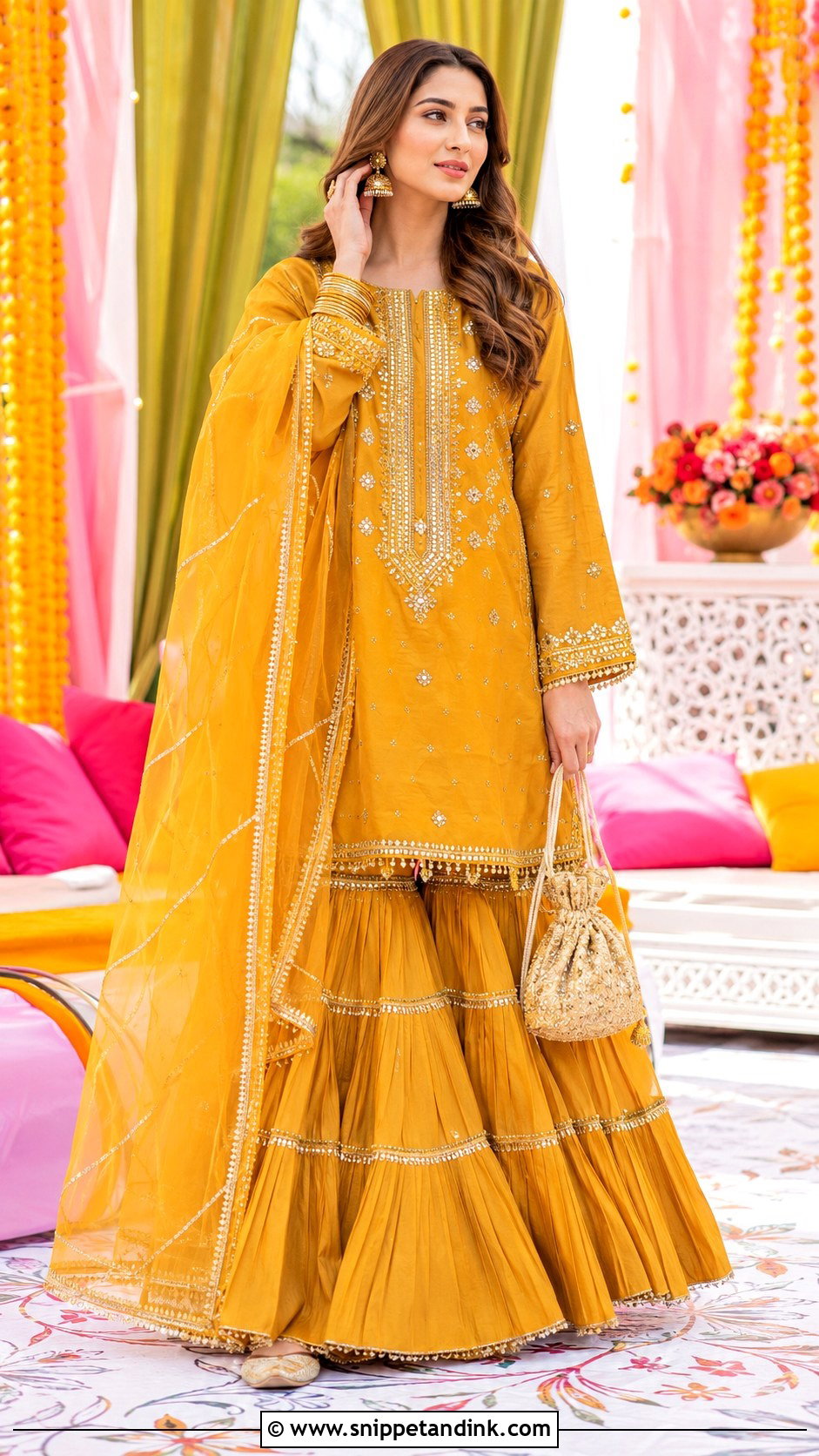 Mehndi Gharara Dress For Sisters - Snippet and Ink - 25 Pakistani Wedding Dresses Sisters