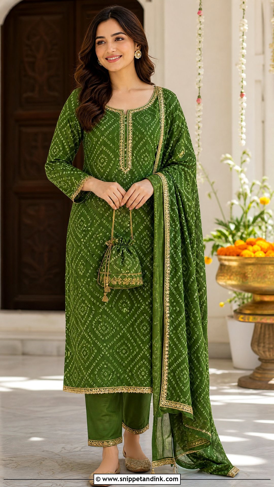 Mehndi Green Bandhani Suit - Snippet and Ink - 25 Mehndi Green Suit Ideas