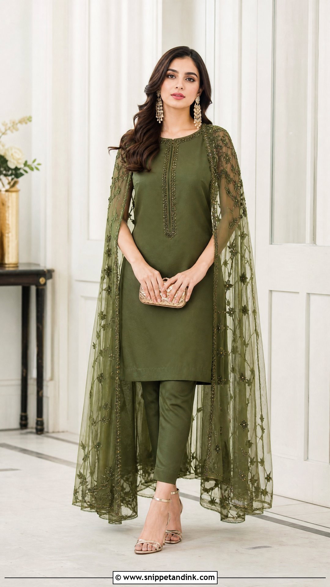 Mehndi Green Cape Suit - Snippet and Ink - 25 Mehndi Green Suit Ideas