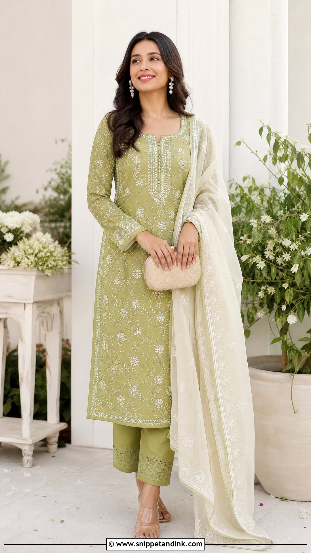 Mehndi Green Chikankari Suit - Snippet and Ink - 25 Mehndi Green Suit Ideas