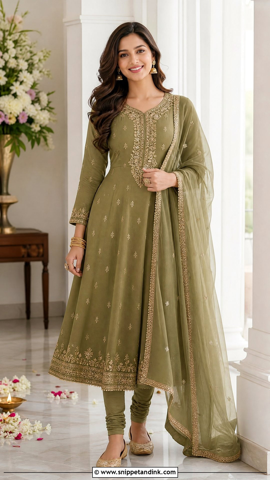 Mehndi Green Churidar Suit - Snippet and Ink - 25 Mehndi Green Suit Ideas