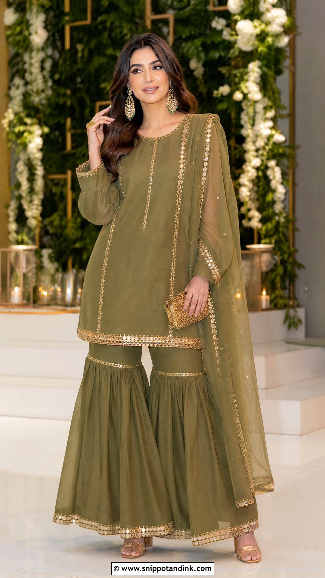 Mehndi Green Gharara Suit - Snippet and Ink - 25 Mehndi Green Suit Ideas