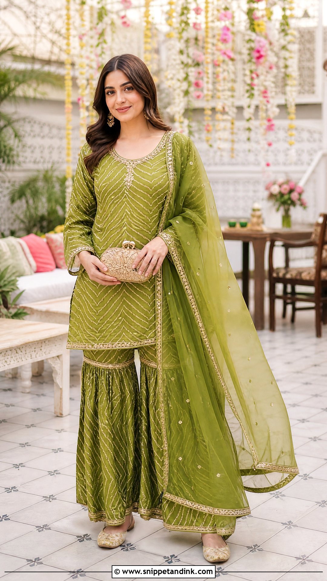 Mehndi Green Leheriya Suit - Snippet and Ink - 25 Mehndi Green Suit Ideas