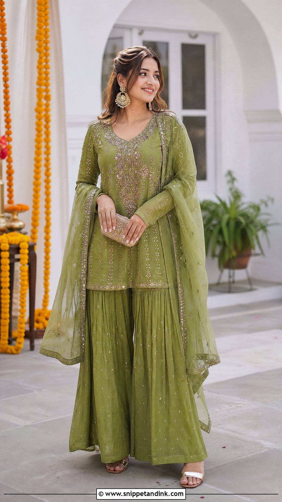 Mehndi Green Sharara Suit - Snippet and Ink - 25 Mehndi Green Suit Ideas