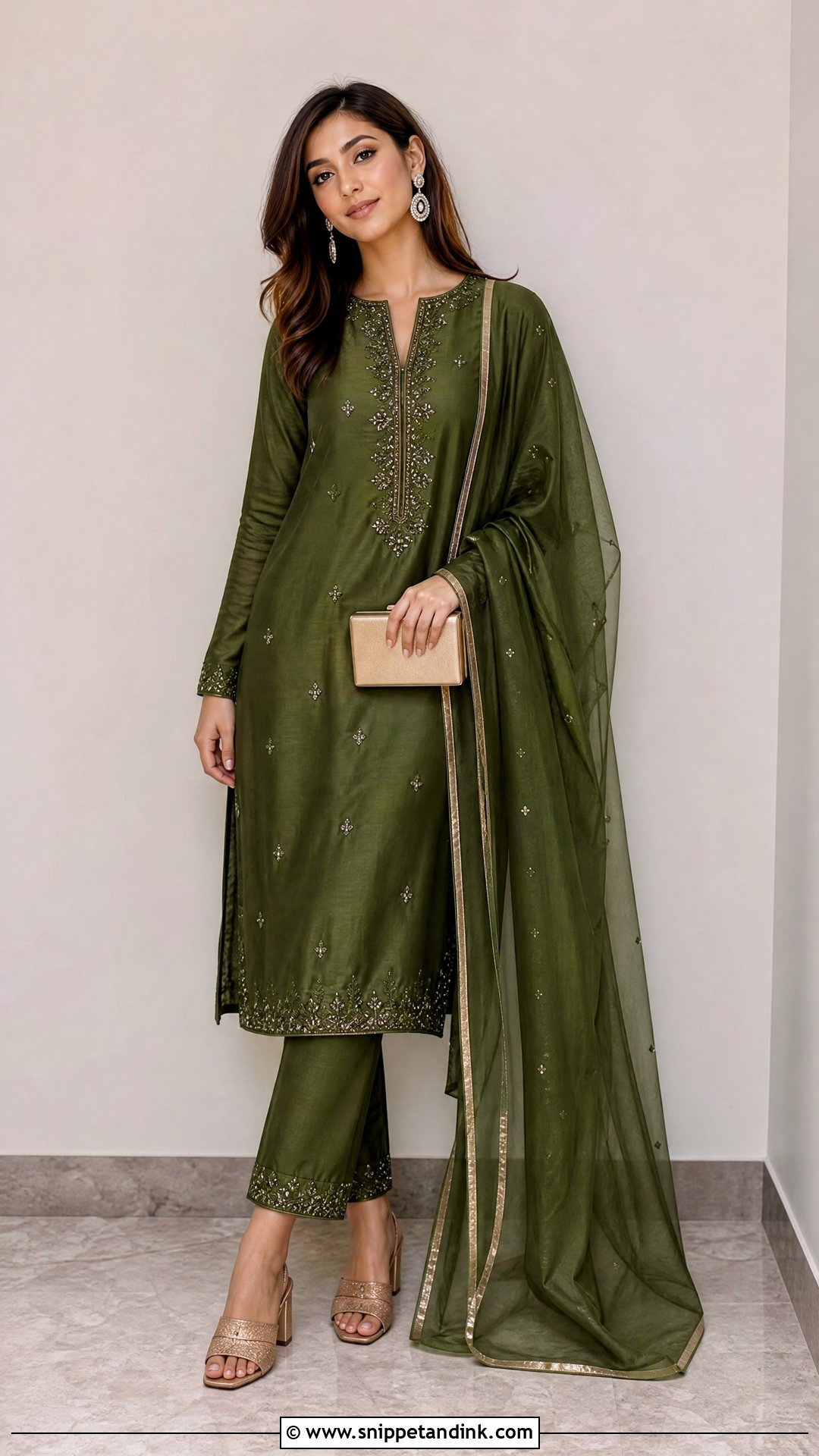 Mehndi Green Straight Pant Suit - Snippet and Ink - 25 Mehndi Green Suit Ideas