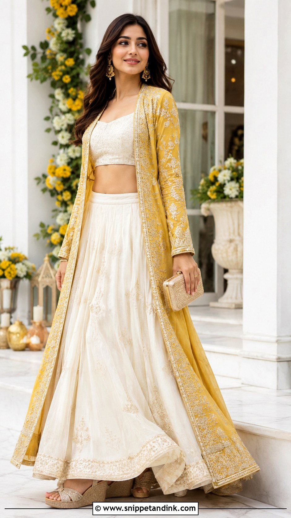 Mehndi Jacket Lehenga Outfit - Snippet and Ink - 30 Mehndi Function Dress Outfit Ideas