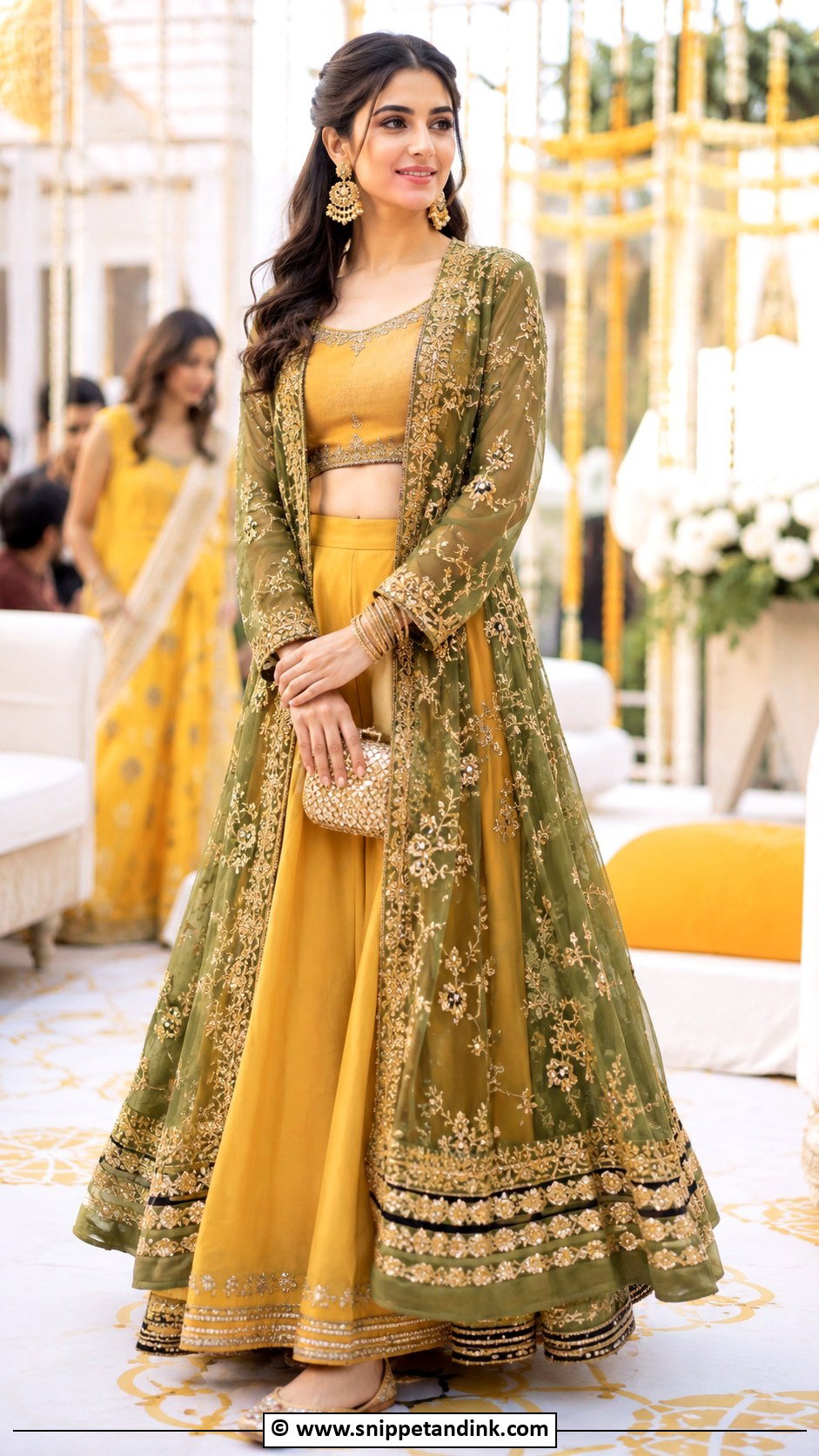 Mehndi Jacket Lehenga - Snippet and Ink - 30 Pakistani Mehndi Dress Ideas