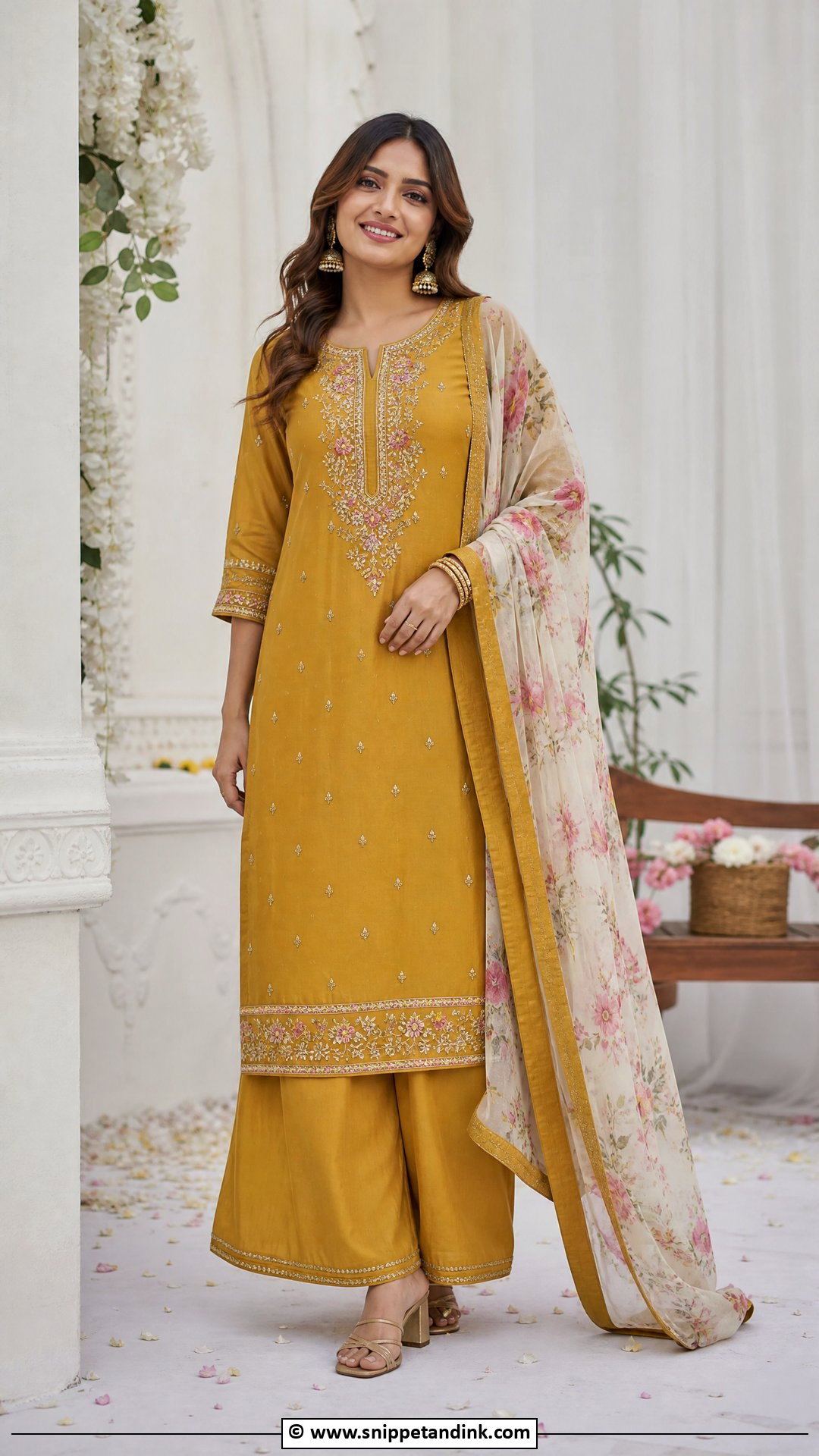 Mehndi Kurta Palazzo Outfit - Snippet and Ink - 35 Mehndi Outfit Ideas