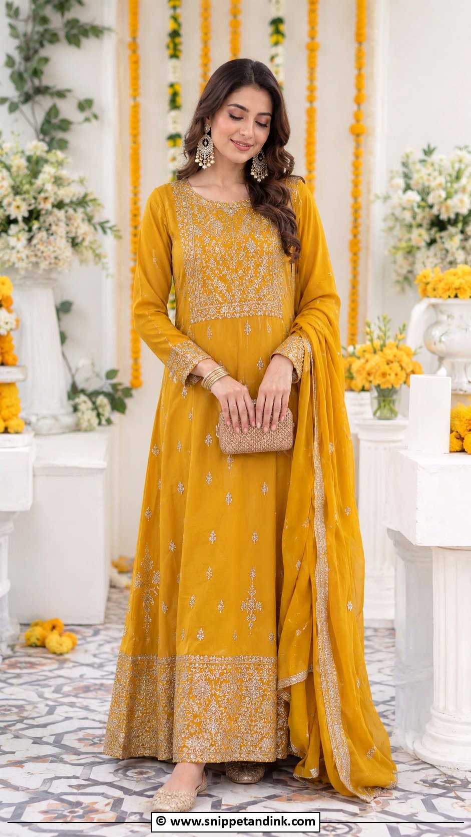 Mehndi Maxi Dress - Snippet and Ink - 30 Pakistani Mehndi Dress Ideas