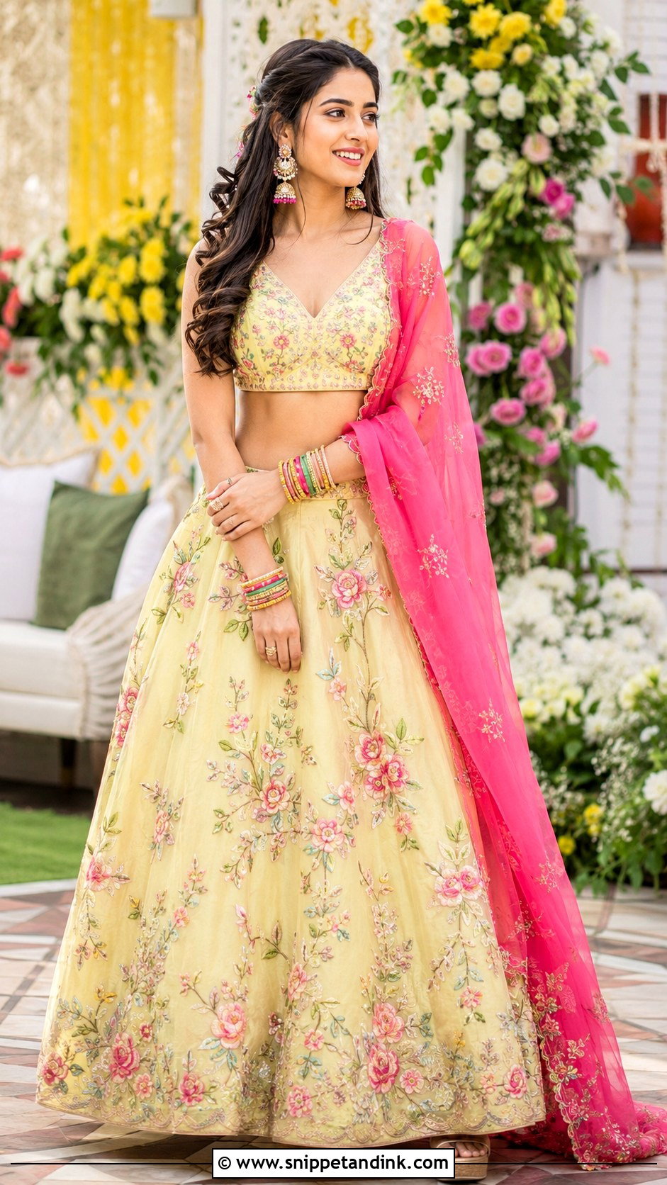 Mehndi Pastel Lehenga Outfit - Snippet and Ink - 30 Mehndi Function Dress Outfit Ideas