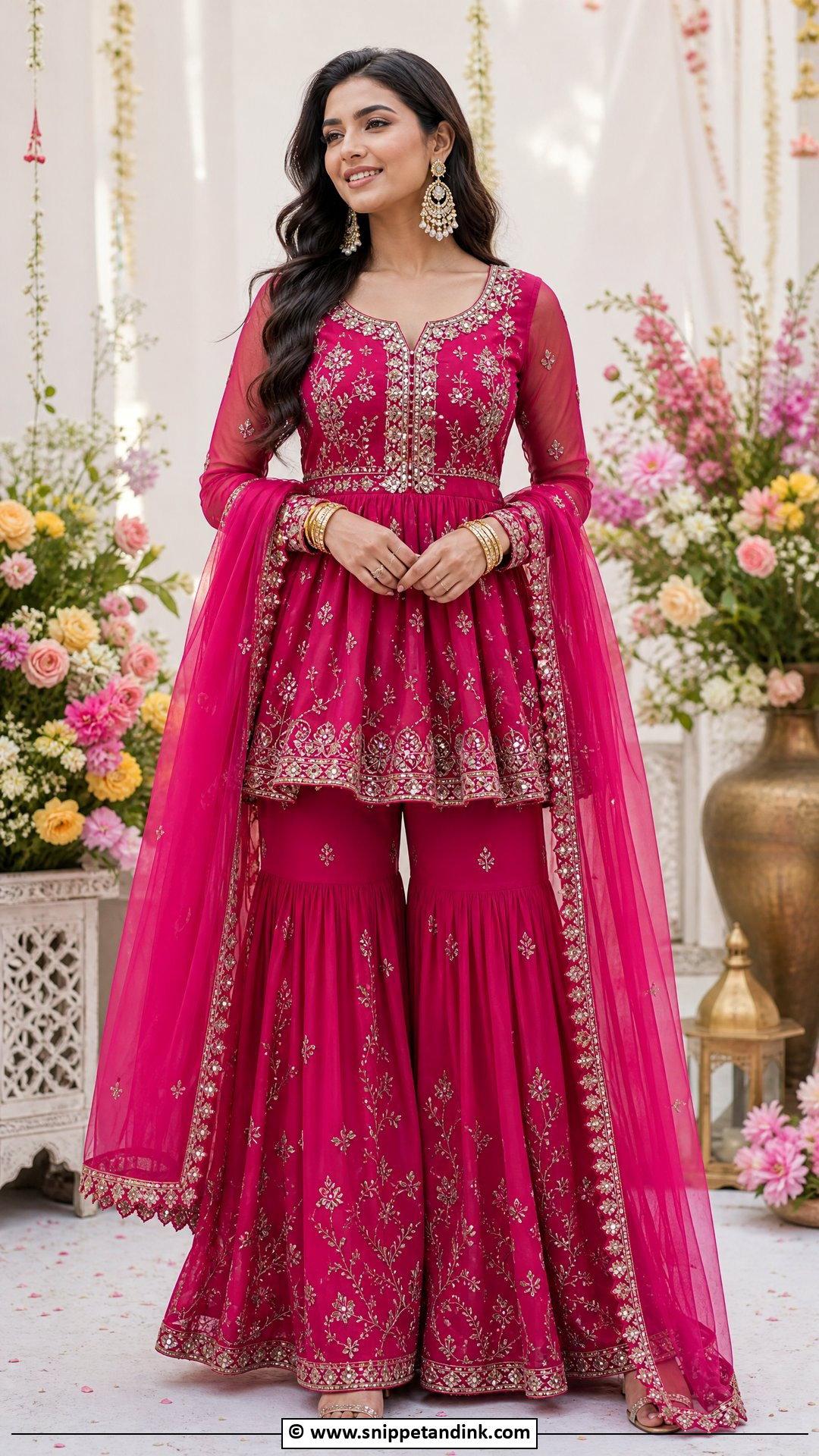 Mehndi Peplum Sharara Outfit - Snippet and Ink - 35 Mehndi Outfit Ideas