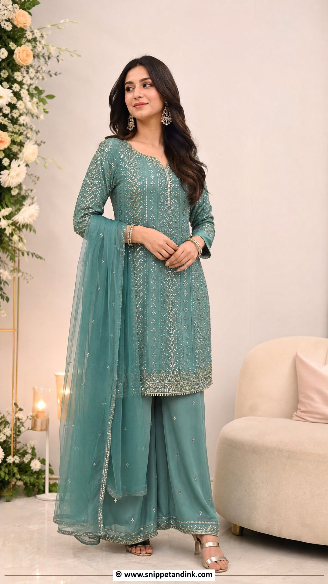 Mehndi Sequin Kurta Outfit - Snippet and Ink - 35 Mehndi Outfit Ideas