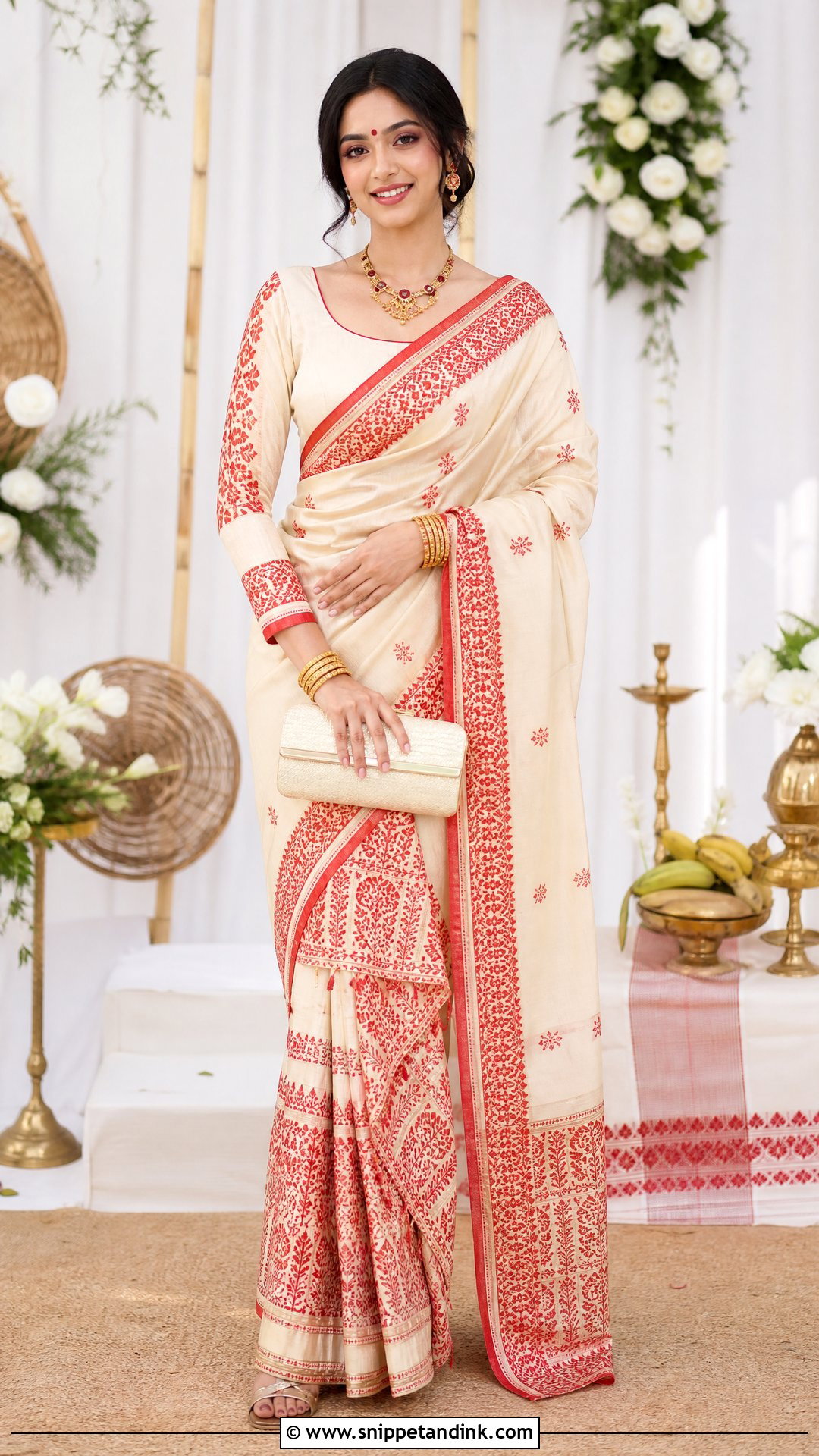 Mekhela Sador Blessing Ceremony Outfit - Snippet and Ink - 20 Pre Wedding Traditional Outfits
