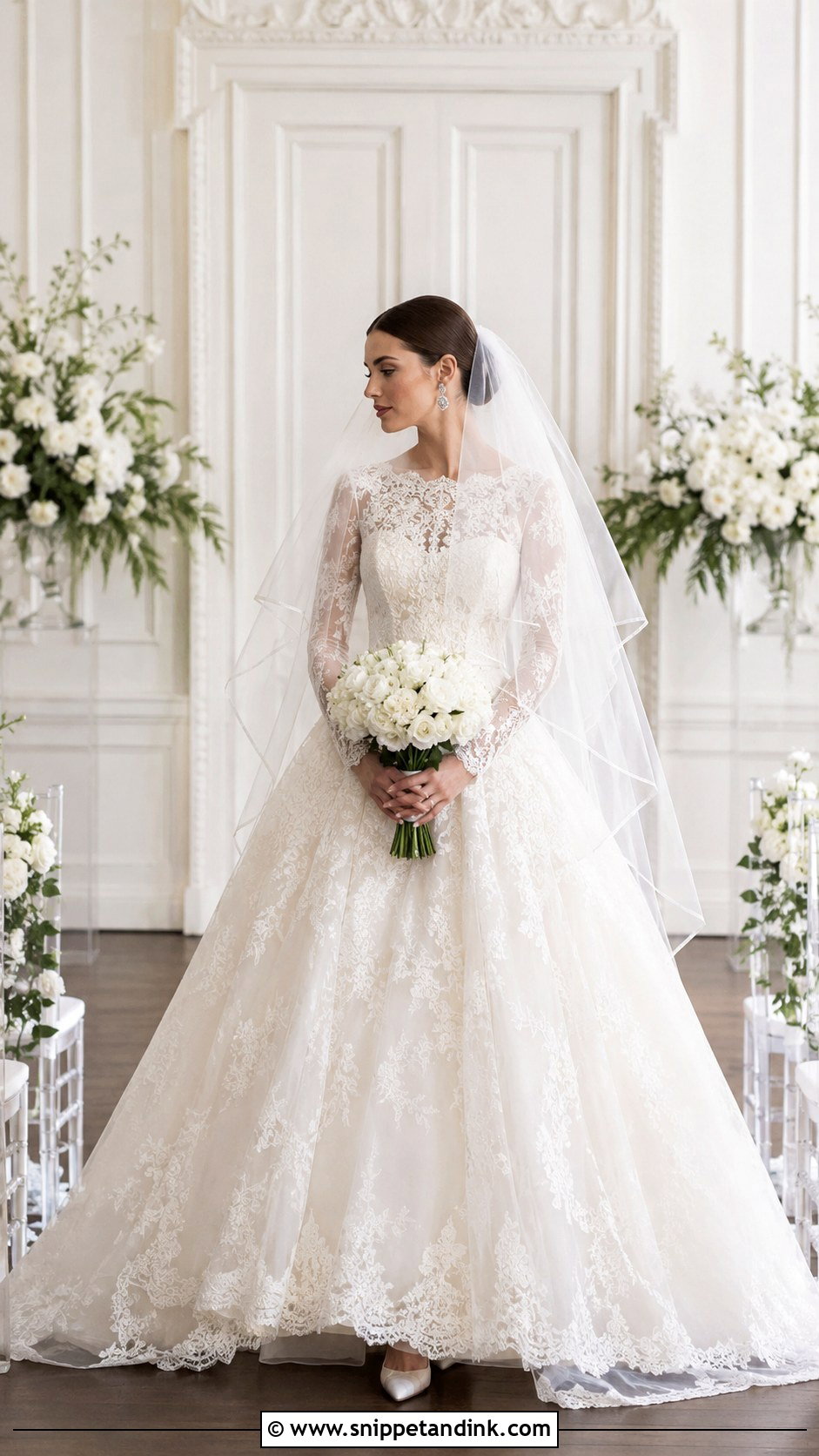 Melrose Wedding Dress With Blusher Veil - Snippet and Ink - 20 Melrose Wedding Dress Ideas