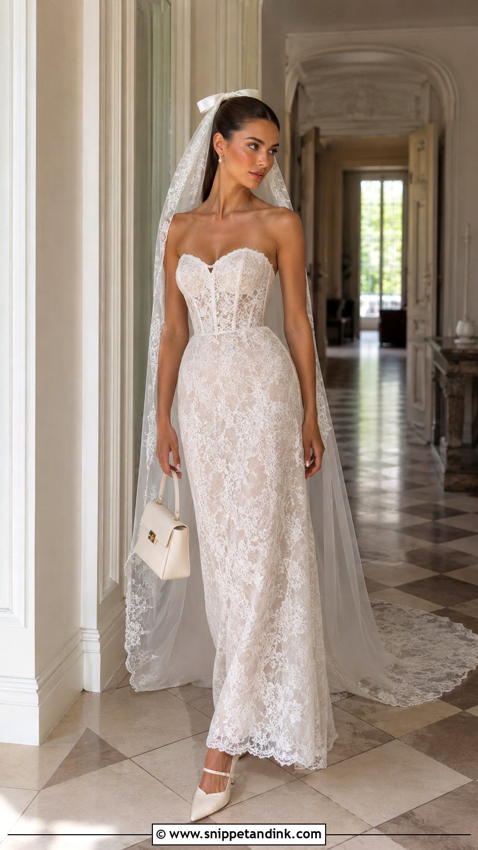 Melrose Wedding Dress With Bow Veil - Snippet and Ink - 20 Melrose Wedding Dress Ideas
