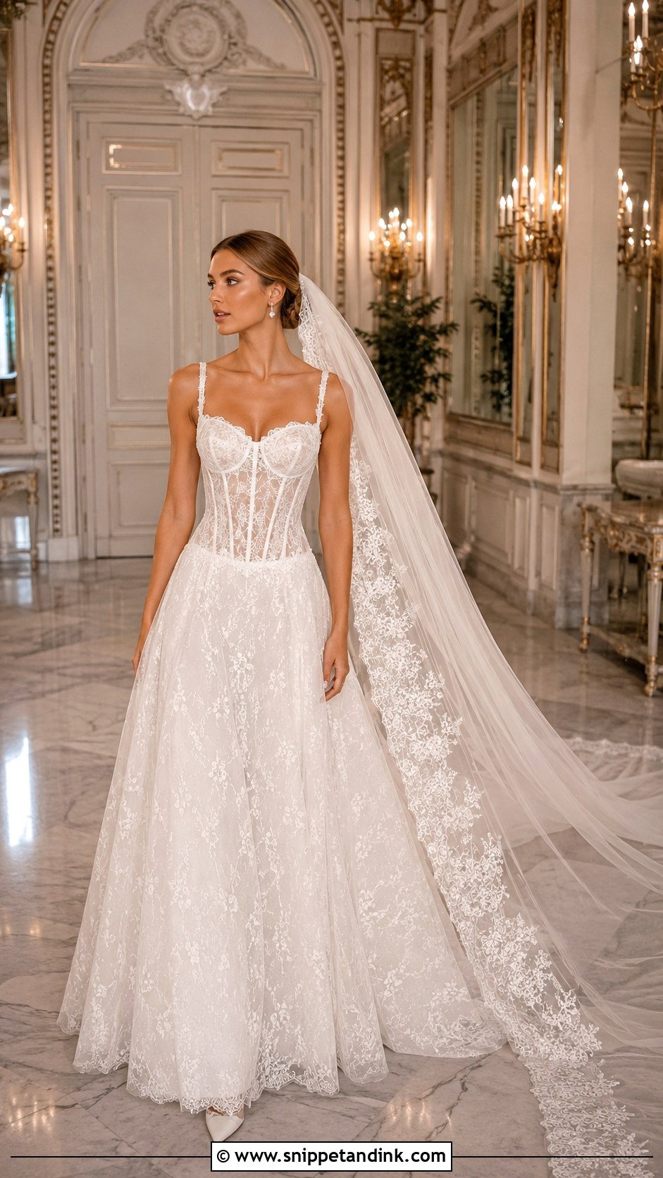 Melrose Wedding Dress With Cathedral Veil - Snippet and Ink - 20 Melrose Wedding Dress Ideas