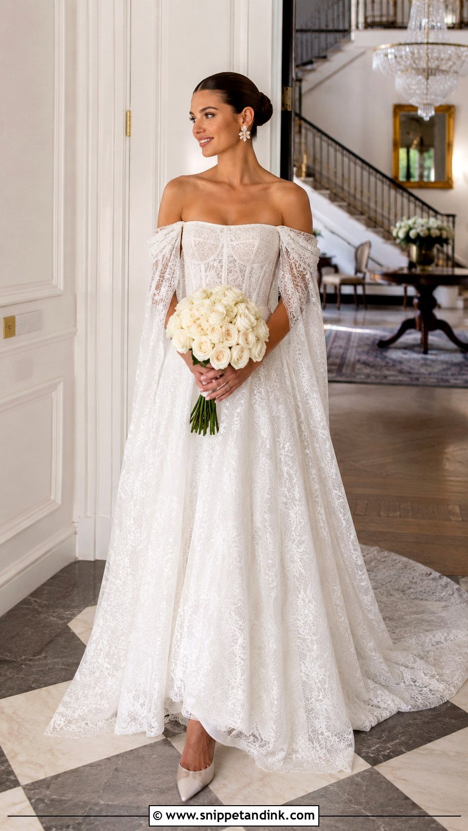Melrose Wedding Dress With Off The Shoulder Sleeves - Snippet and Ink - 20 Melrose Wedding Dress Ideas