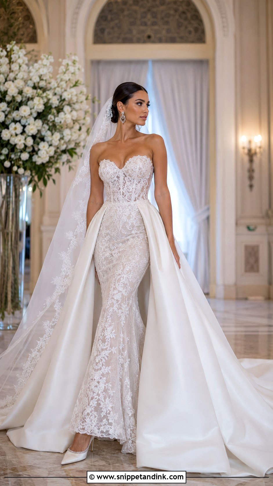 Mermaid 2in1 Wedding Dress With Ball Gown Overskirt - Snippet and Ink - 20 2in1 Wedding Dress Ideas
