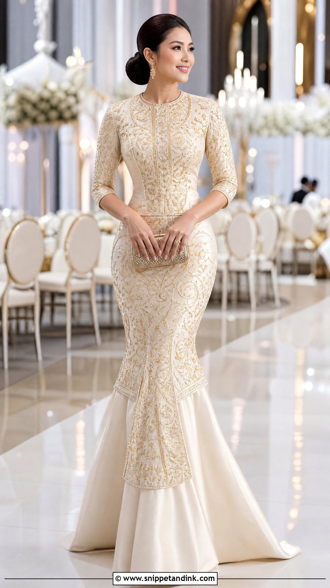 Mermaid Acheik Myanmar Wedding Dress - Snippet and Ink - 25 Myanmar Wedding Dress Design Ideas