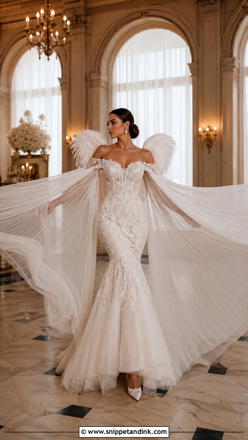 Mermaid Angel Wedding Dress With Wings - Snippet and Ink - 20 Angel Wedding Dress Ideas