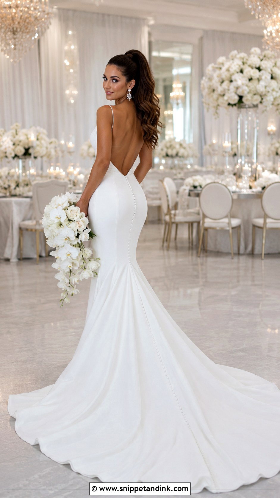Mermaid Backless Wedding Gown - Snippet and Ink - 20 Backless Wedding Gown Ideas