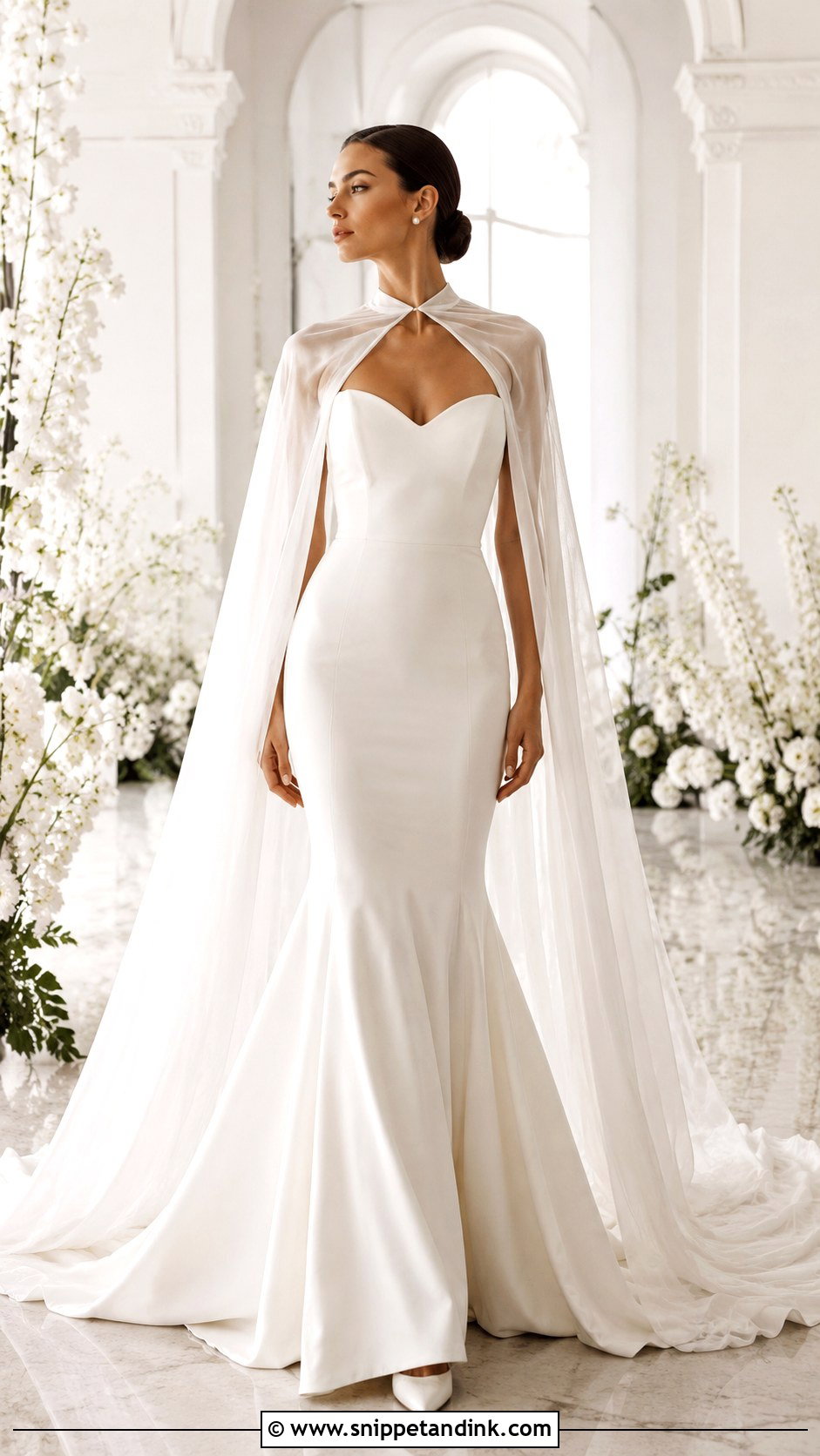 Mermaid Bridal Dress With Cape - Snippet and Ink - 25 Mermaid Bridal Dress Ideas