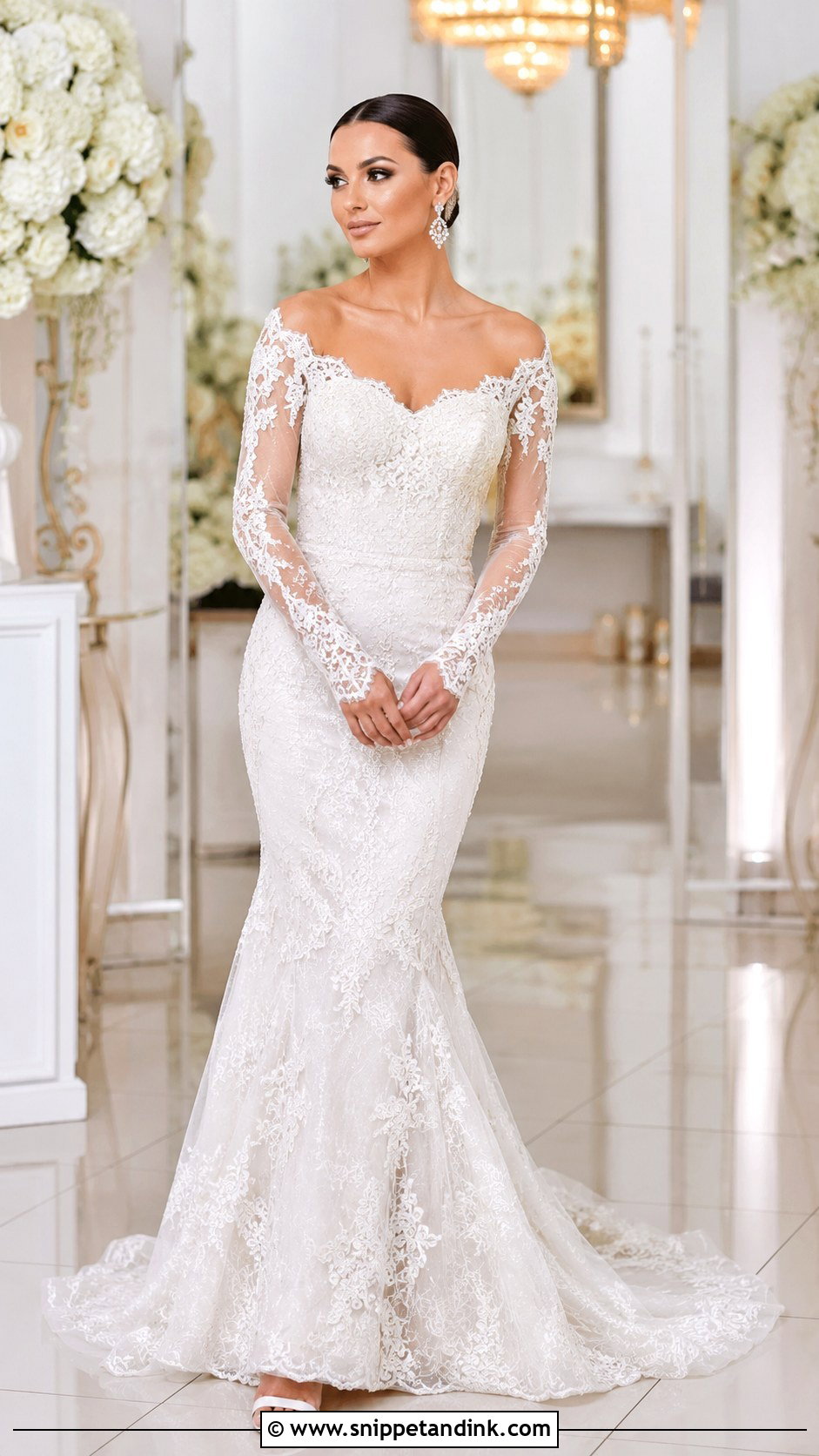 Mermaid Bridal Gown With Sleeves - Snippet and Ink - 25 Bridal Gowns with Sleeves
