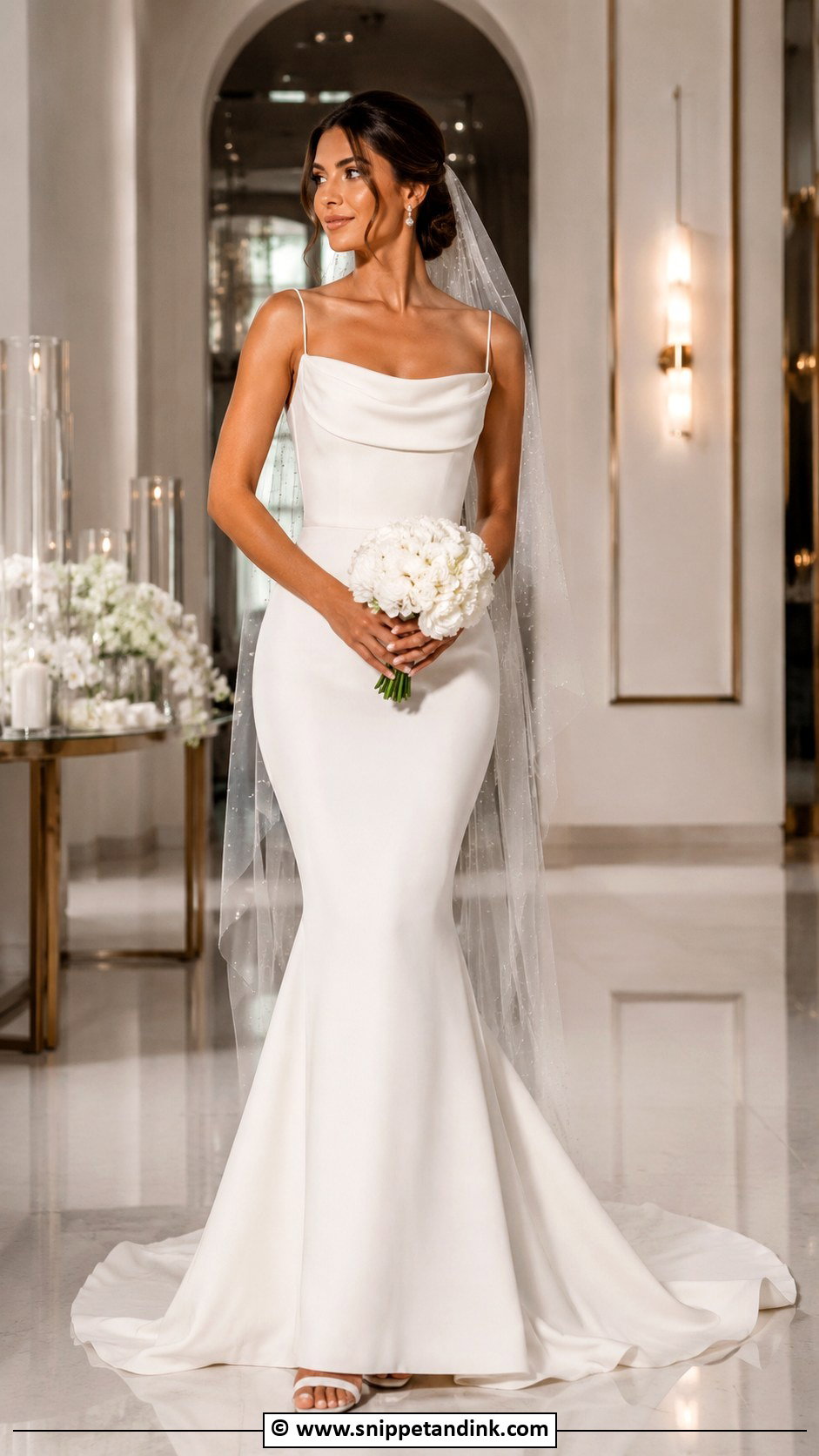 Mermaid Bride Gown With Beaded Veil - Snippet and Ink - 25 Bride Gowns