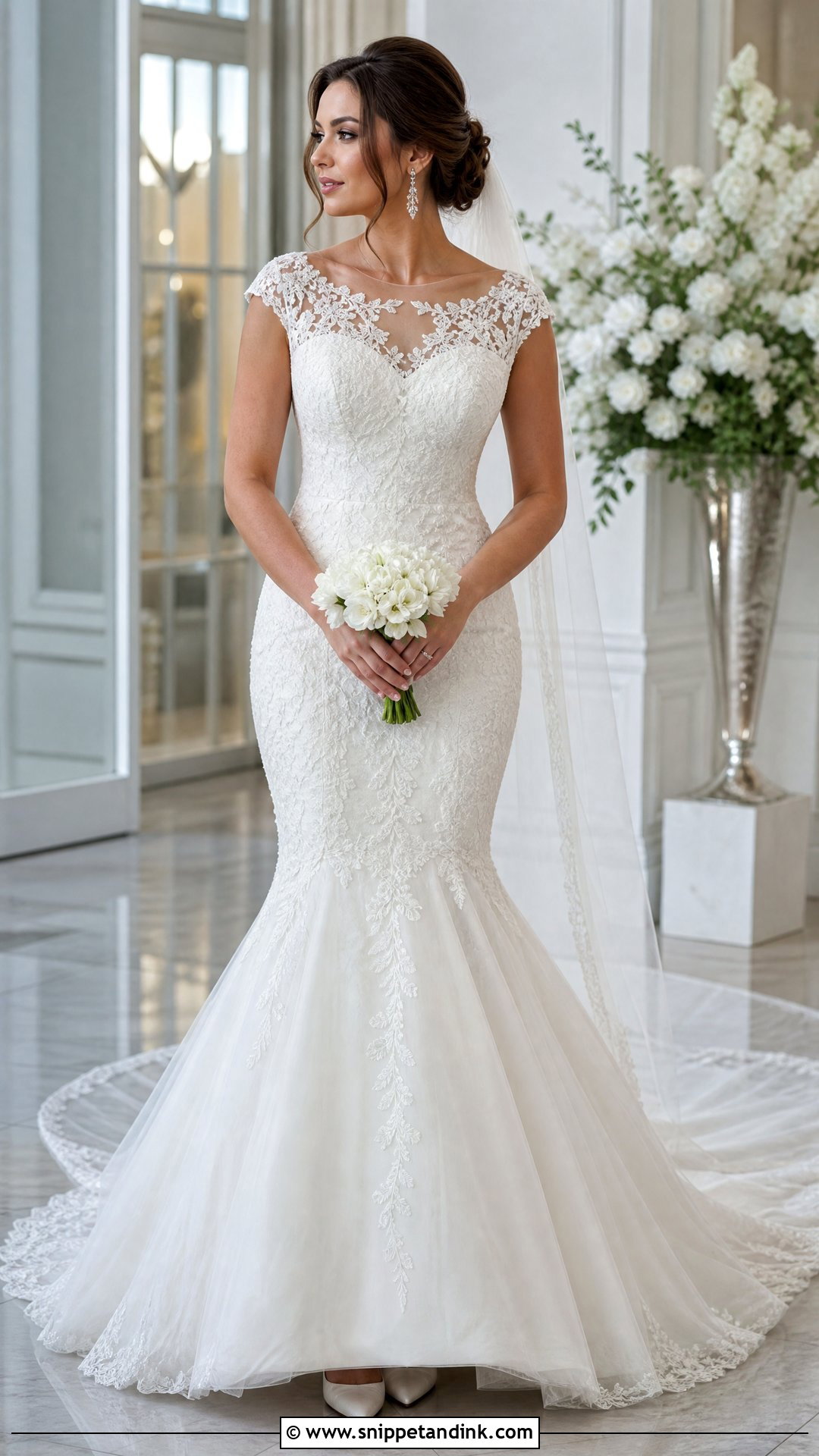 Mermaid Cap Sleeve Wedding Dress - Snippet and Ink - 20 Wedding Dresses Cap Sleeves
