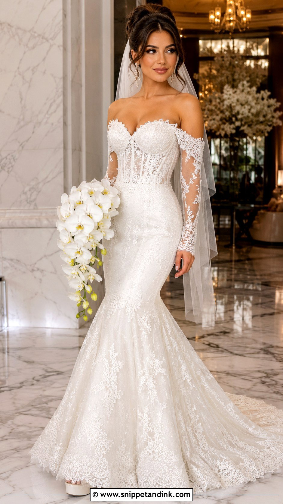 Mermaid Cold Shoulder Wedding Dress - Snippet and Ink - 20 Cold Shoulder Wedding Dress Ideas