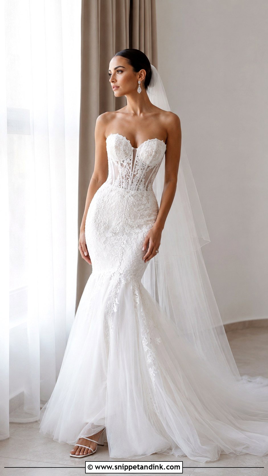 Mermaid Corset Bodice Wedding Dress - Snippet and Ink - 25 Wedding Dress Corset Bodice Ideas
