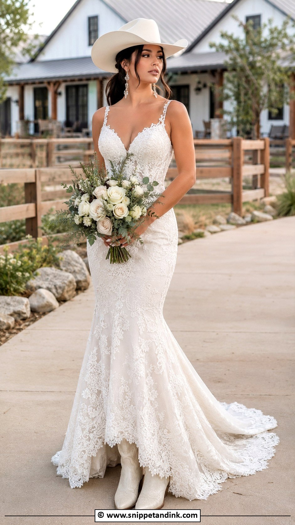 Mermaid Cowgirl Wedding Dress - Snippet and Ink - 30 Cowgirl Wedding Dress Ideas