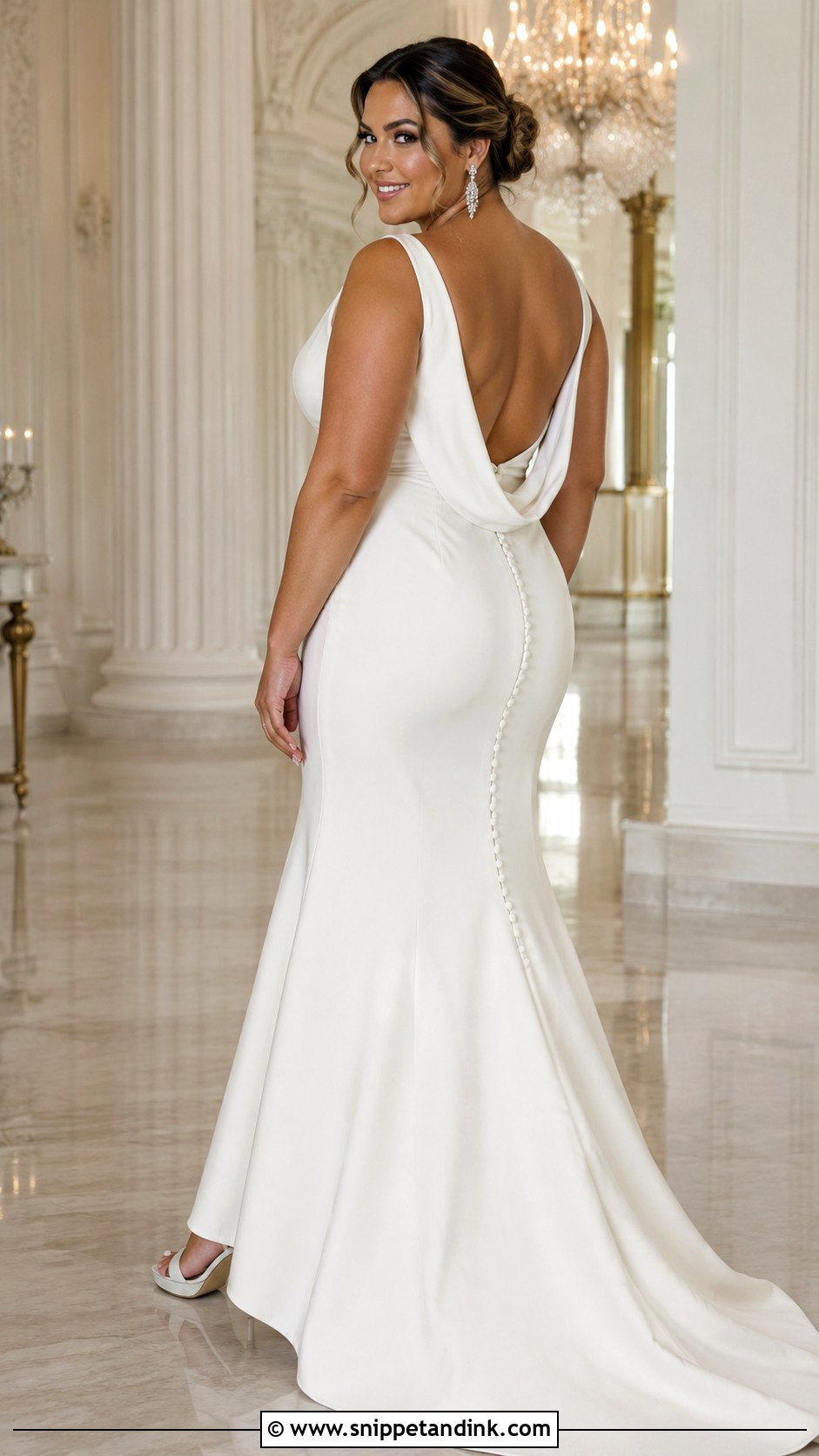 Mermaid Cowl Back Wedding Dress - Snippet and Ink - 20 Cowl Back Wedding Dress Ideas