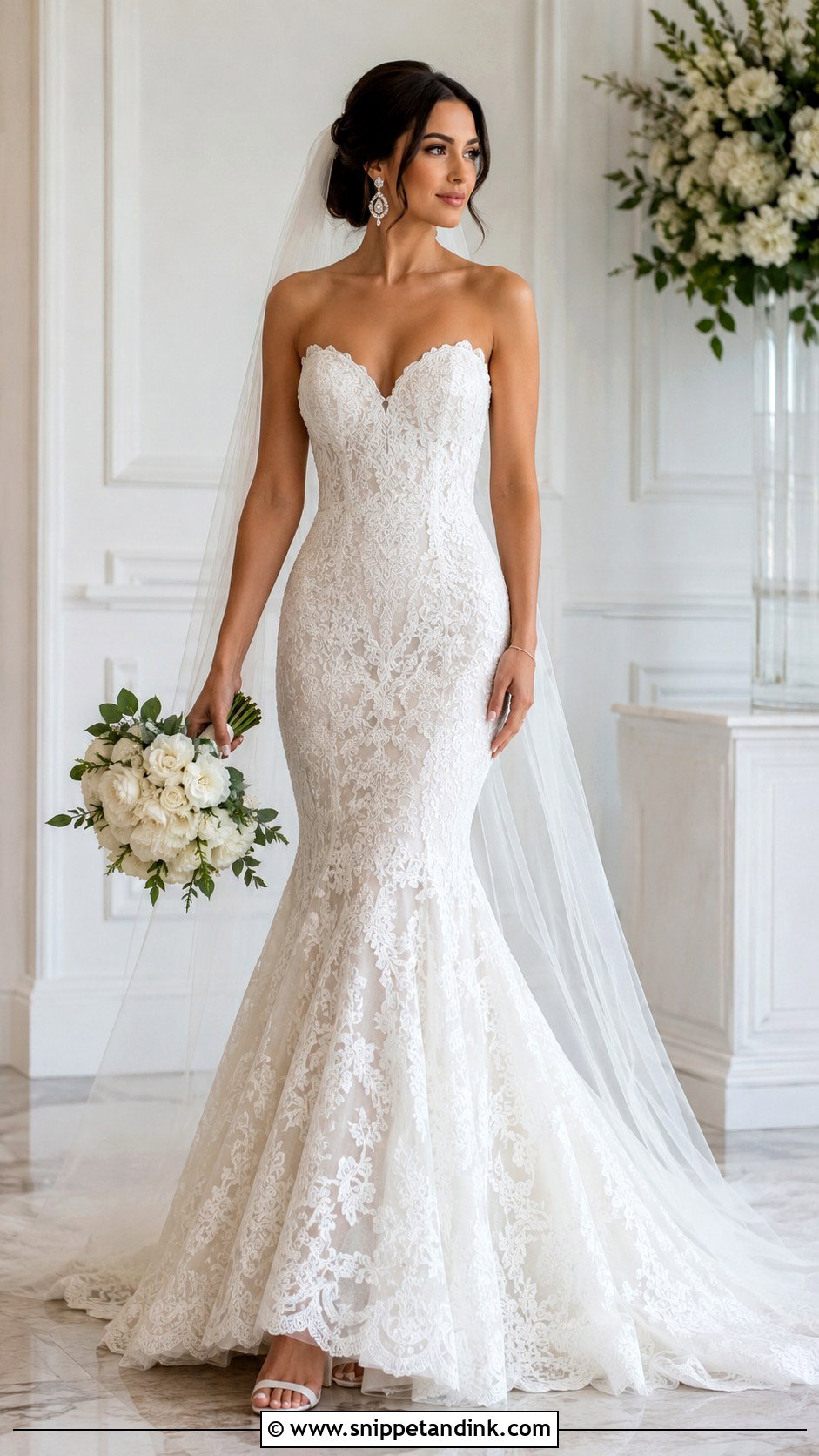 Mermaid Embroidered Wedding Dress - Snippet and Ink - 30 Embroidered Wedding Dress Ideas