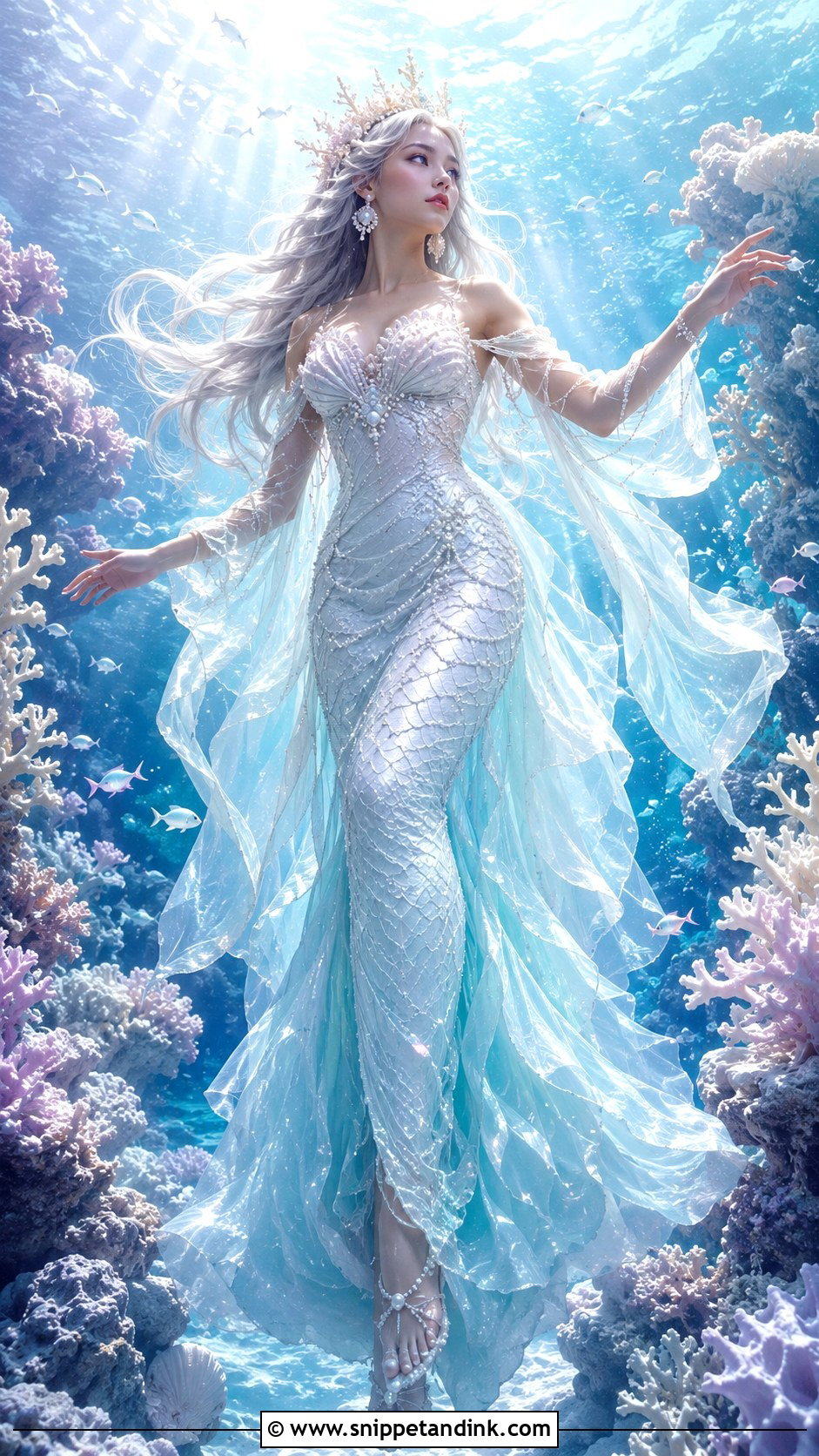 Mermaid Fantasy Wedding Dress Art - Snippet and Ink - 20 Fantasy Wedding Dress Art Ideas
