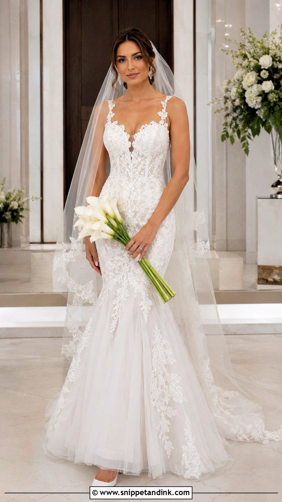 Mermaid Flower Lace Wedding Dress - Snippet and Ink - 20 Flower Lace Wedding Dress Ideas