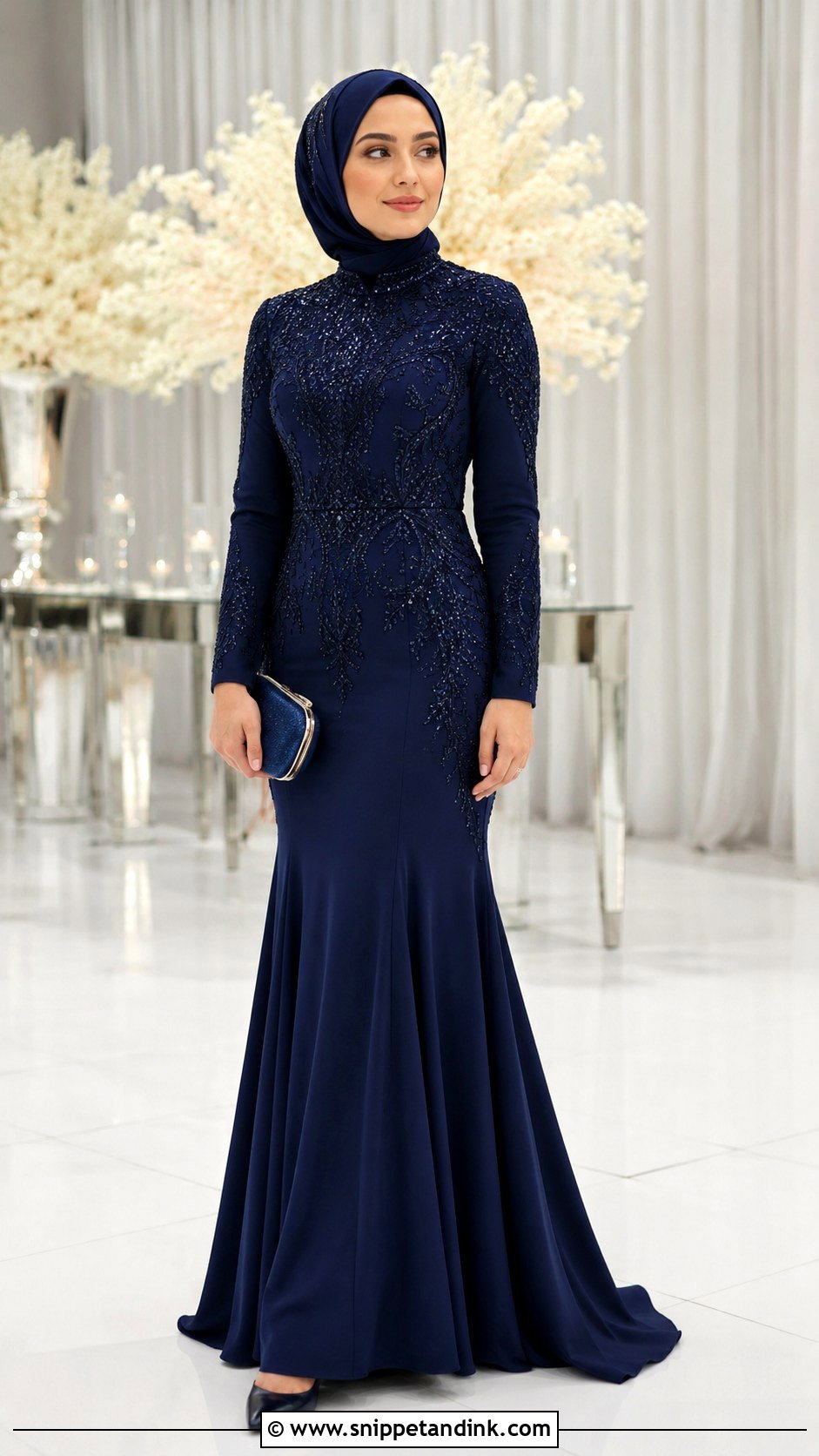 Mermaid Gown With Hijab - Snippet and Ink - 25 Gown with Hijab Ideas