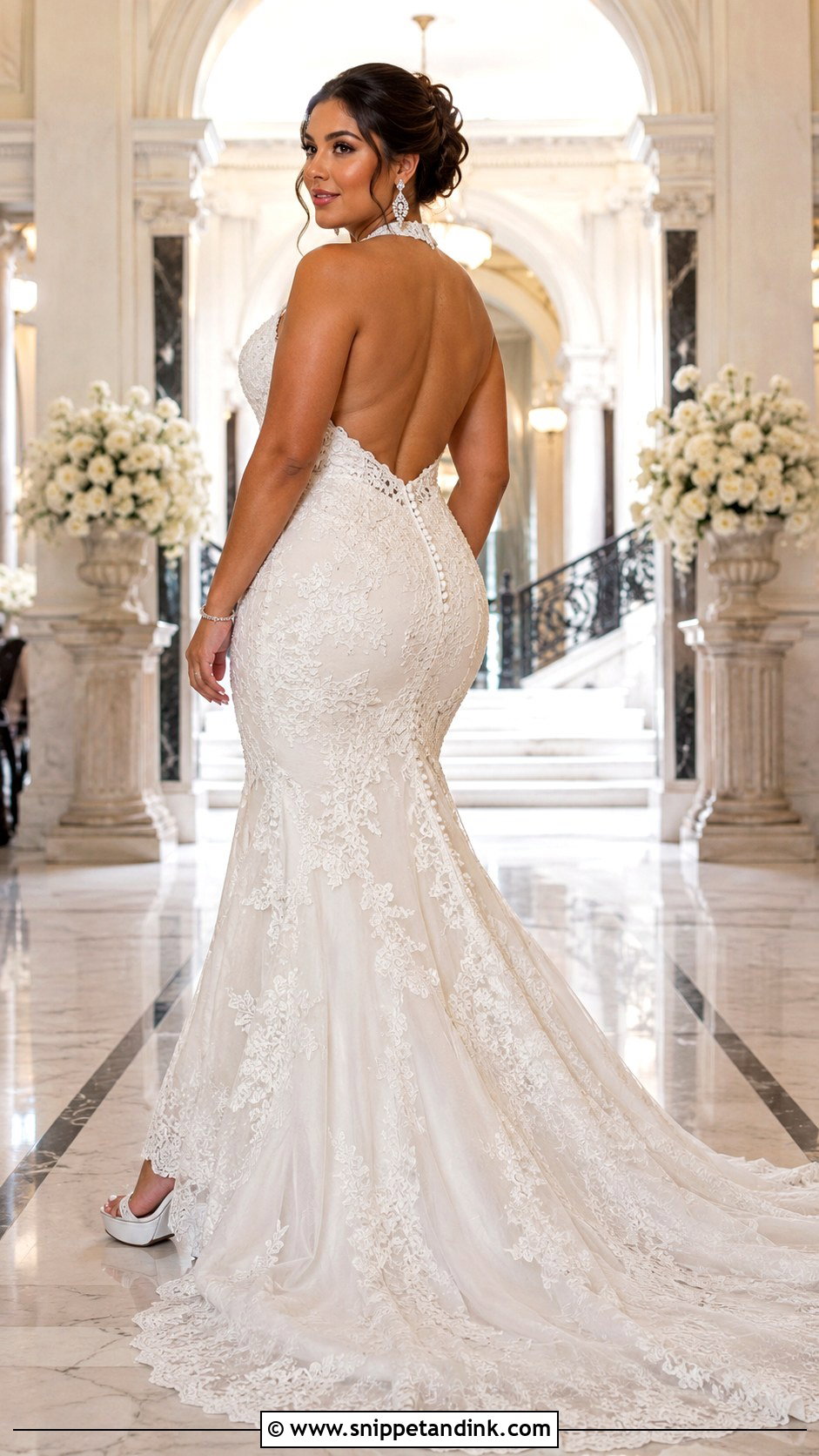 Mermaid Halter Backless Wedding Dress - Snippet and Ink - 20 Halter Backless Wedding Dress Ideas