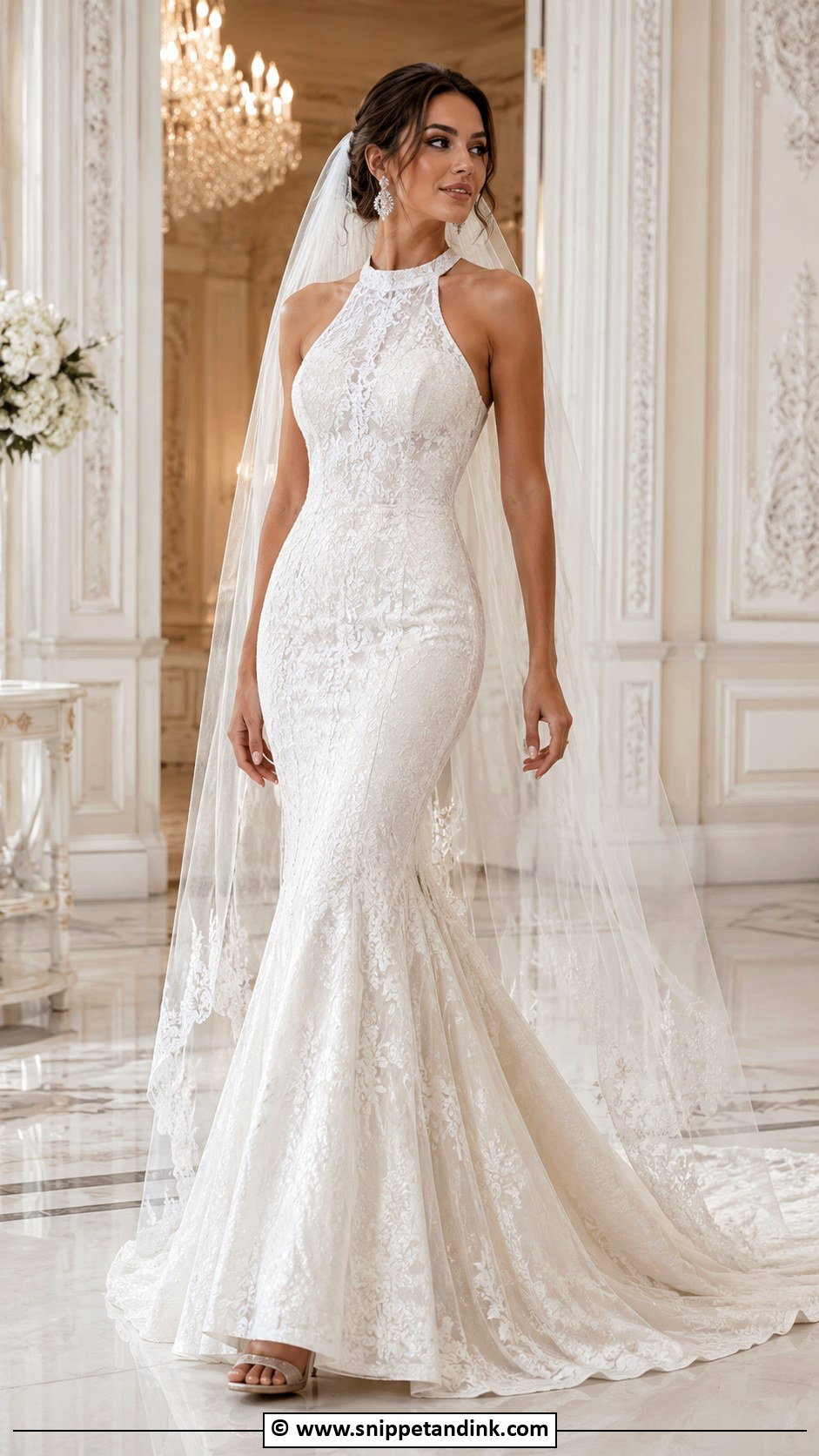 Mermaid Halter Neck Wedding Dress - Snippet and Ink - 30 Halter Neck Wedding Dress Ideas