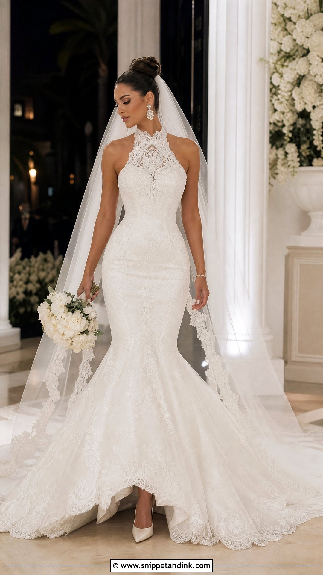 Mermaid Halter Neck Wedding Gown - Snippet and Ink - 20 Halter Neck Wedding Gown Ideas