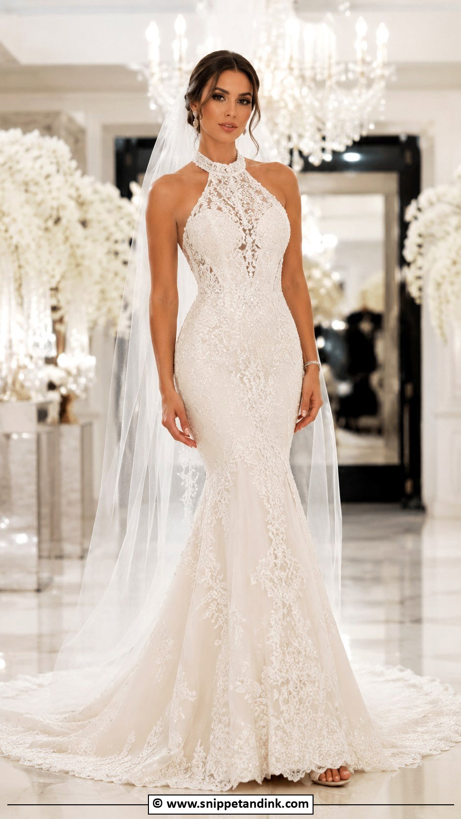 Mermaid Halter Wedding Dress - Snippet and Ink - 25 Halter Top Wedding Dress Ideas