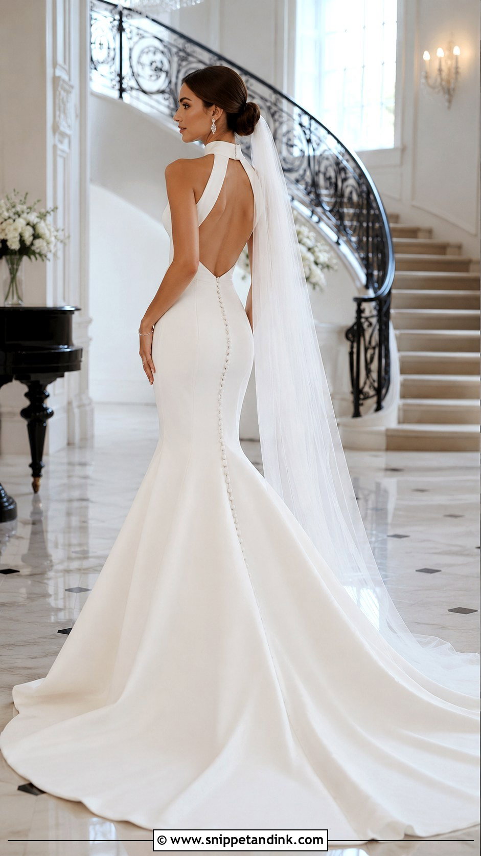 Mermaid High Neck Open Back Wedding Dress - Snippet and Ink - 20 High Neck Open Back Wedding Dress Ideas