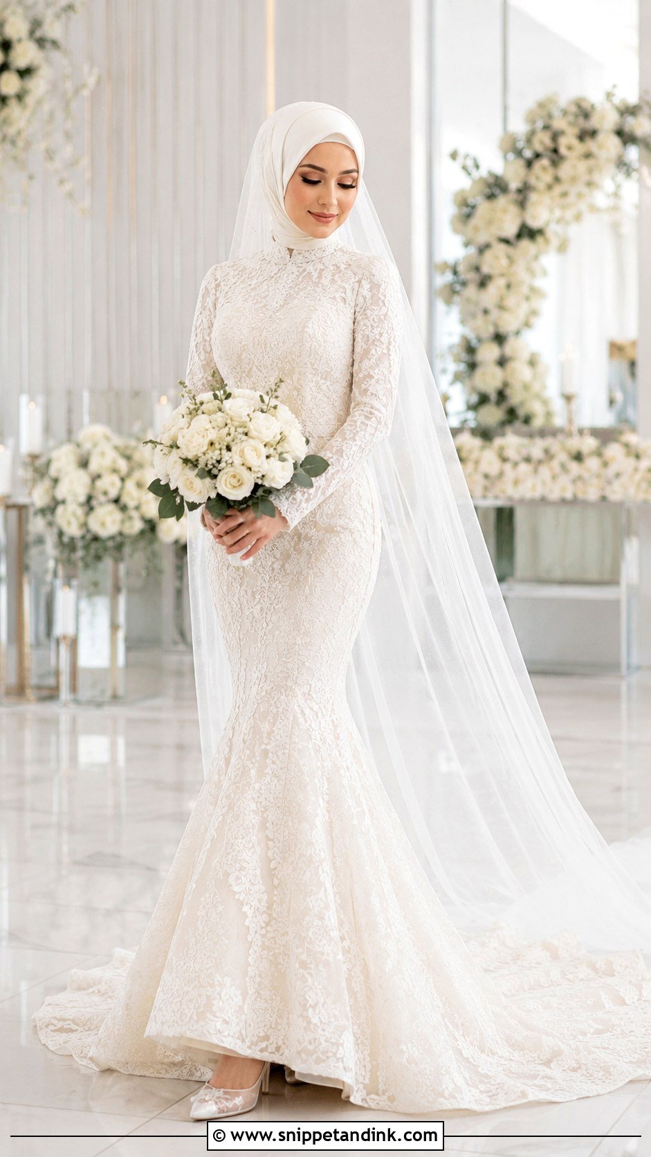 Mermaid Hijab Wedding Dress - Snippet and Ink - 25 Elegant Hijab Wedding Dress Ideas