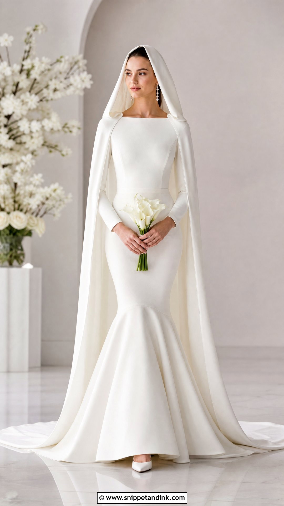 Mermaid Hooded Wedding Dress - Snippet and Ink - 20 Wedding Dress with Hood Ideas