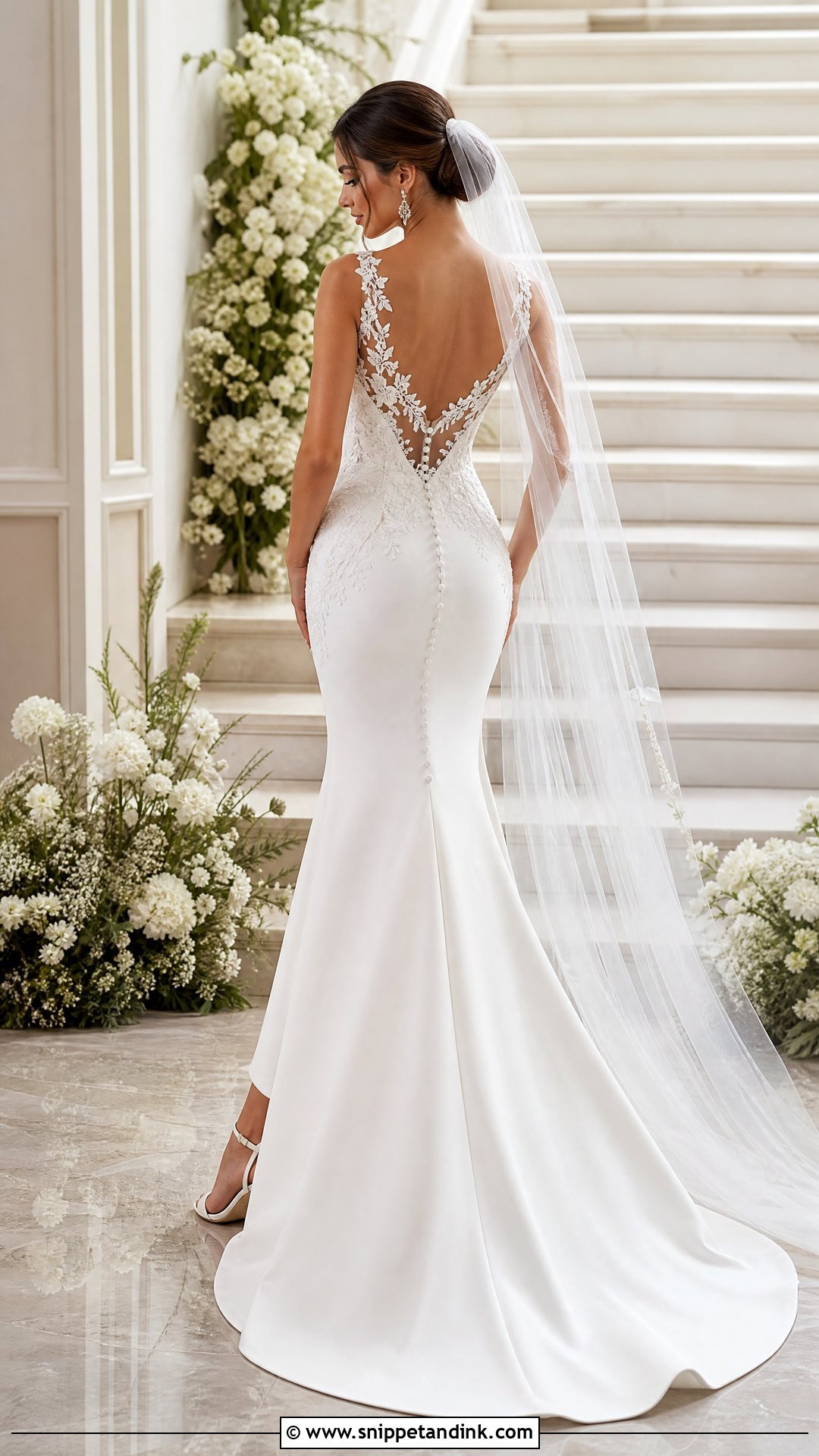 Mermaid Illusion Back Wedding Dress - Snippet and Ink - 20 Illusion Back Wedding Dress Ideas
