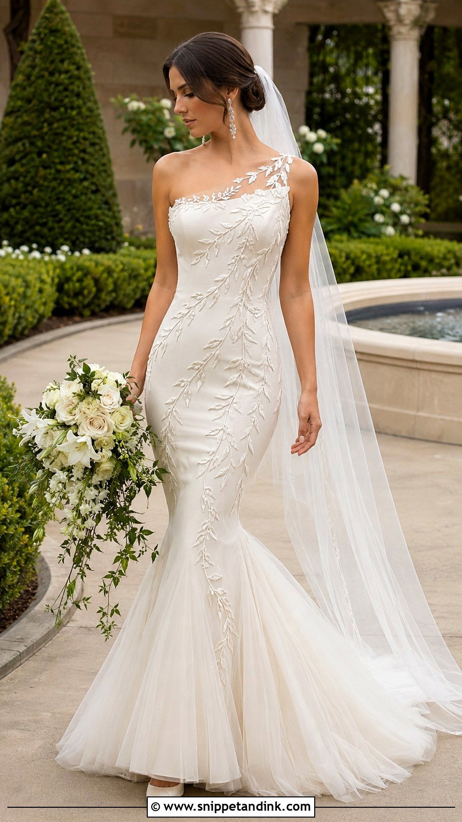 Mermaid Ivy Wedding Dress - Snippet and Ink - 20 Ivy Wedding Dress Ideas