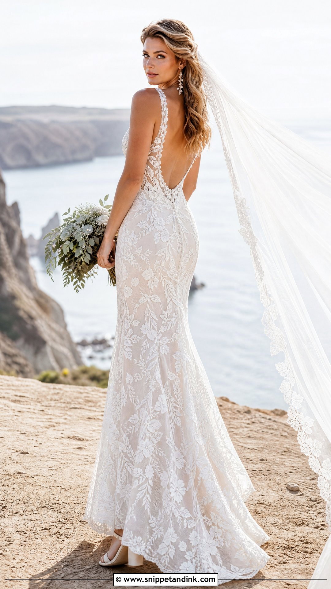Mermaid Lace Boho Wedding Dress - Snippet and Ink - 25 Boho Ethereal Wedding Dress Ideas
