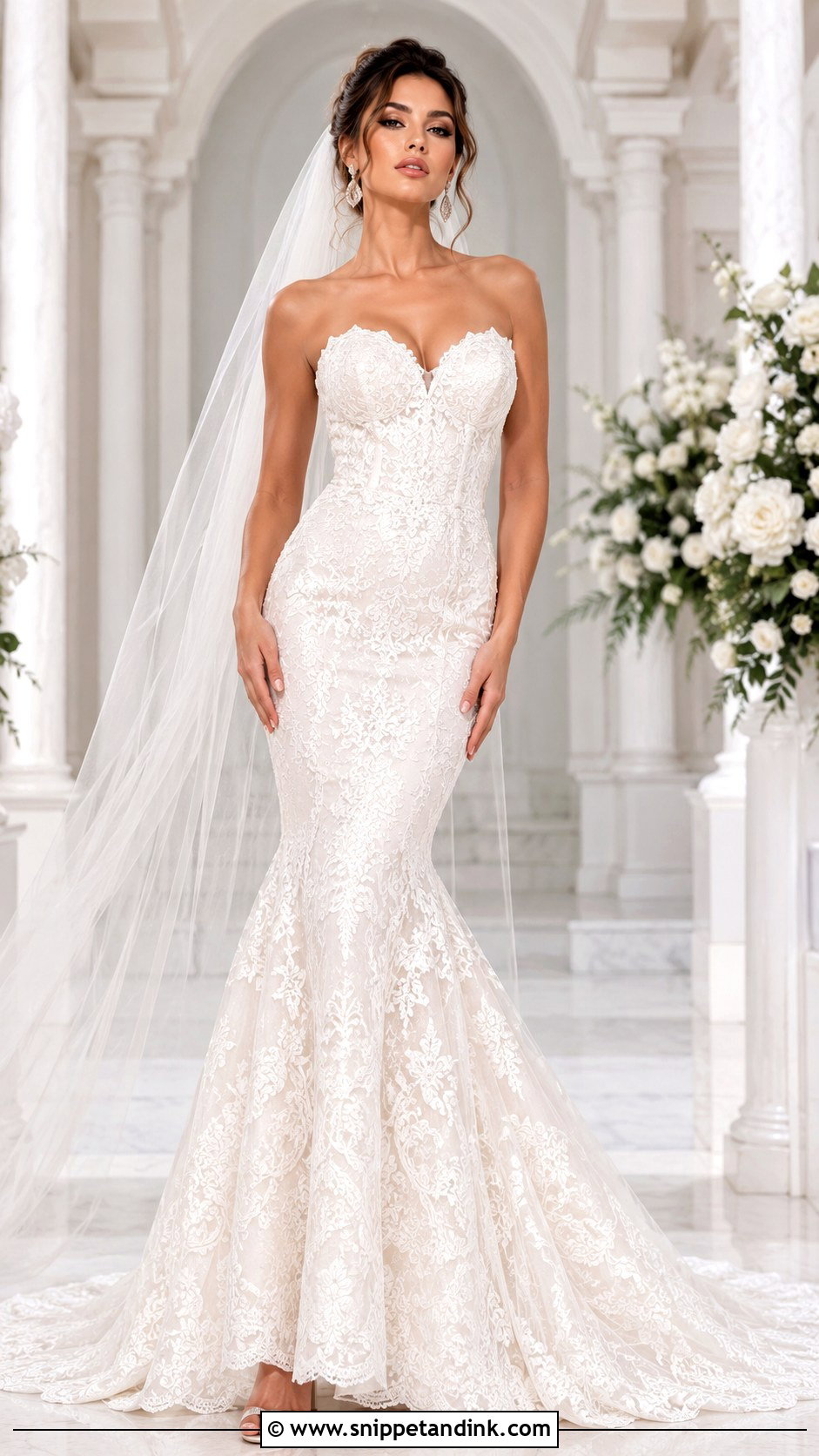 Mermaid Lace Bridal Dress - Snippet and Ink - 25 Lace Bridal Dress Ideas