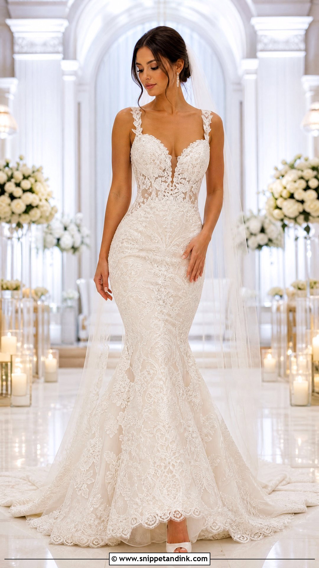 Mermaid Lace Bridal Gown - Snippet and Ink - 25 Lace Bridal Gown Ideas